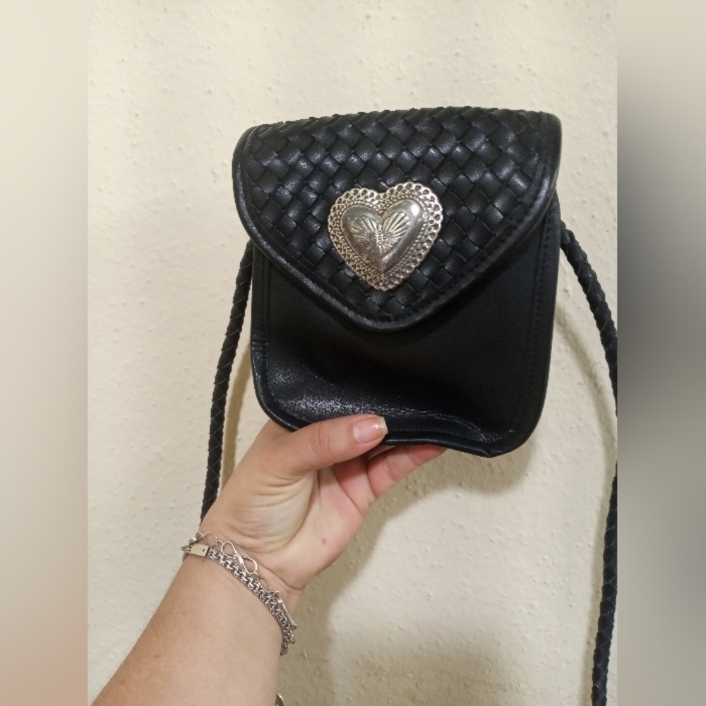 Brigthon Chic Black Woven Heart Mini Bag